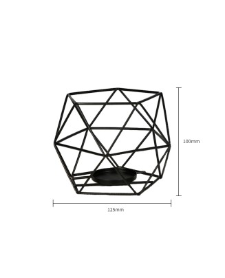 Black Metal Wire Candle Pillar Holder