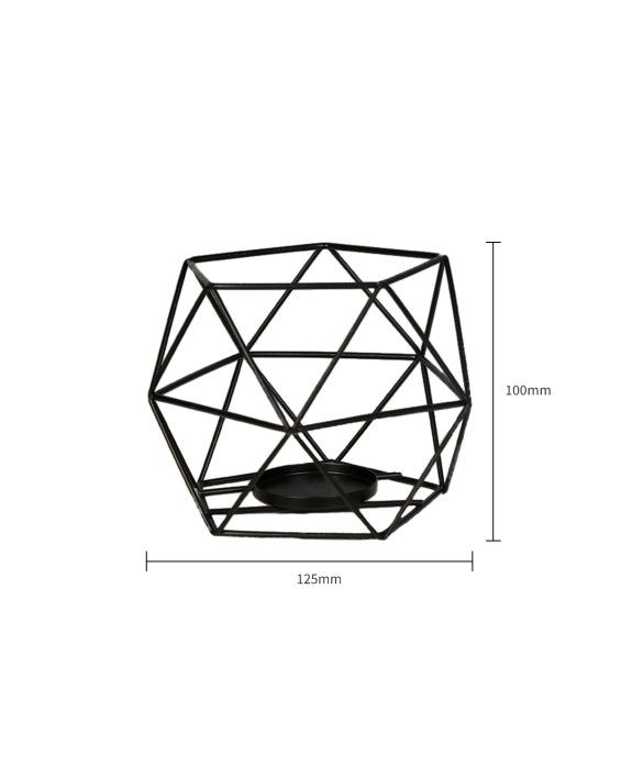 Black Metal Wire Candle Pillar Holder