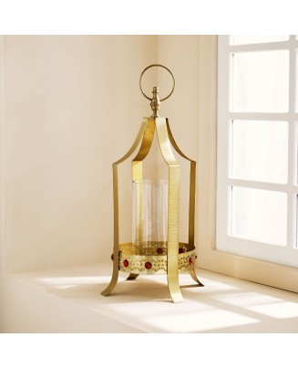Metal Gilded Lantern Candlestick