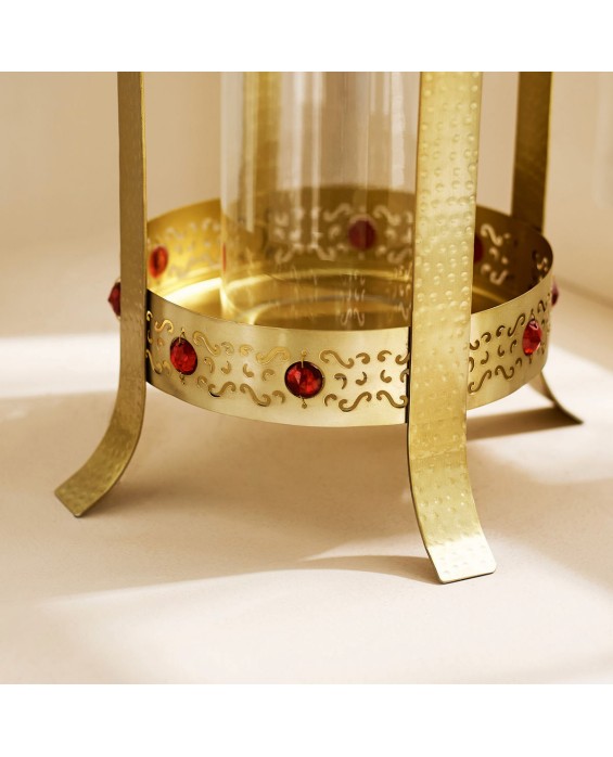 Metal Gilded Lantern Candlestick