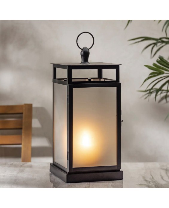 Frosted Glass Lantern Candlestick