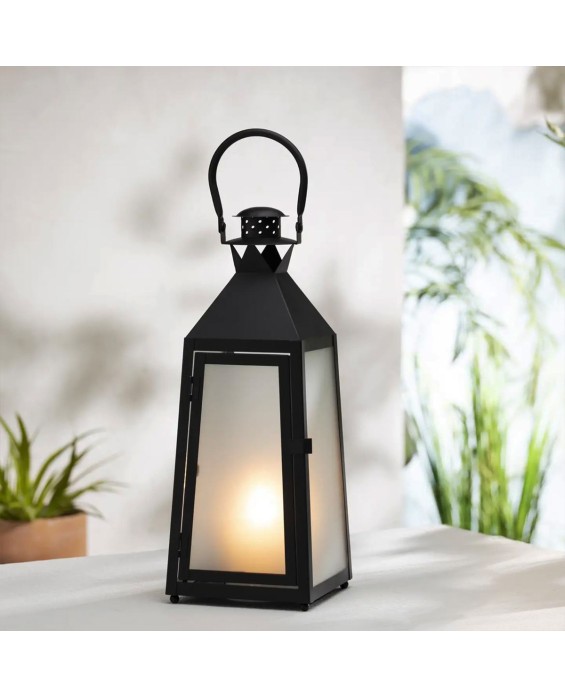 Frosted Glass Lantern Candlestick