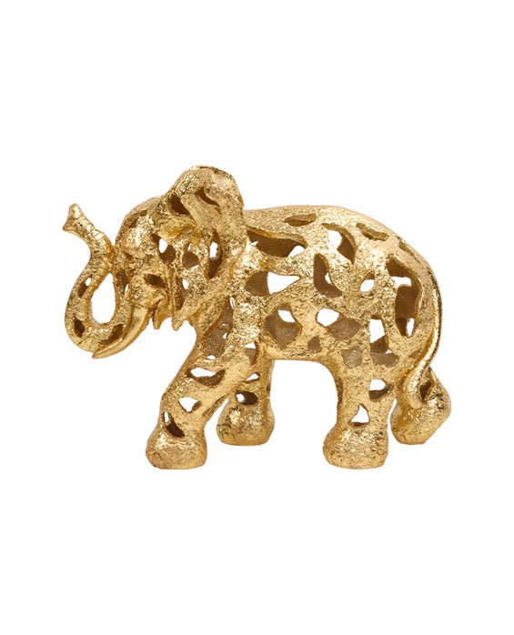 Hollow Golden Elephant Sculpture