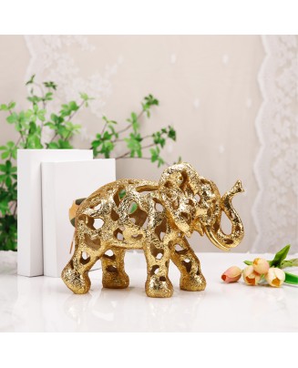 Hollow Golden Elephant Sculpture