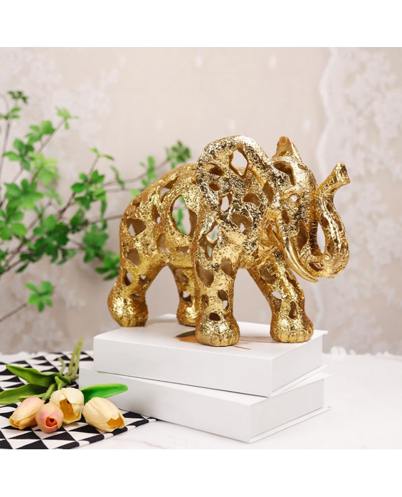 Hollow Golden Elephant Sculpture