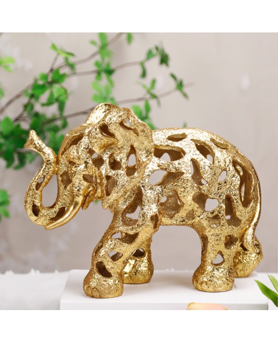 Hollow Golden Elephant Sculpture