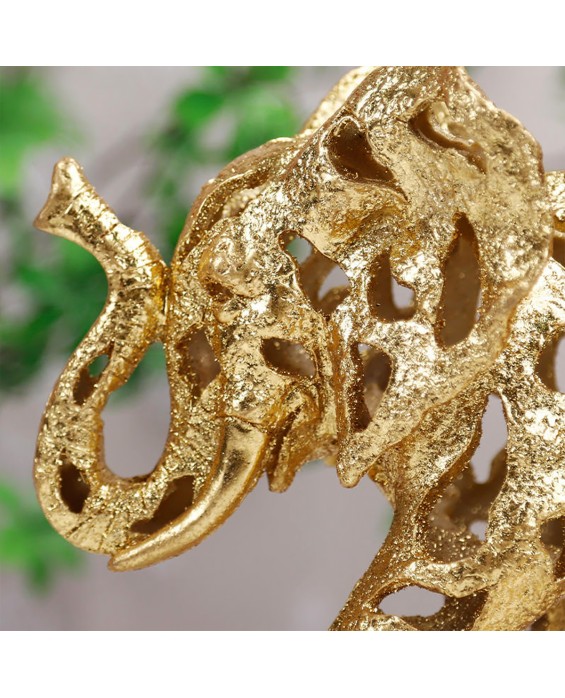 Hollow Golden Elephant Sculpture