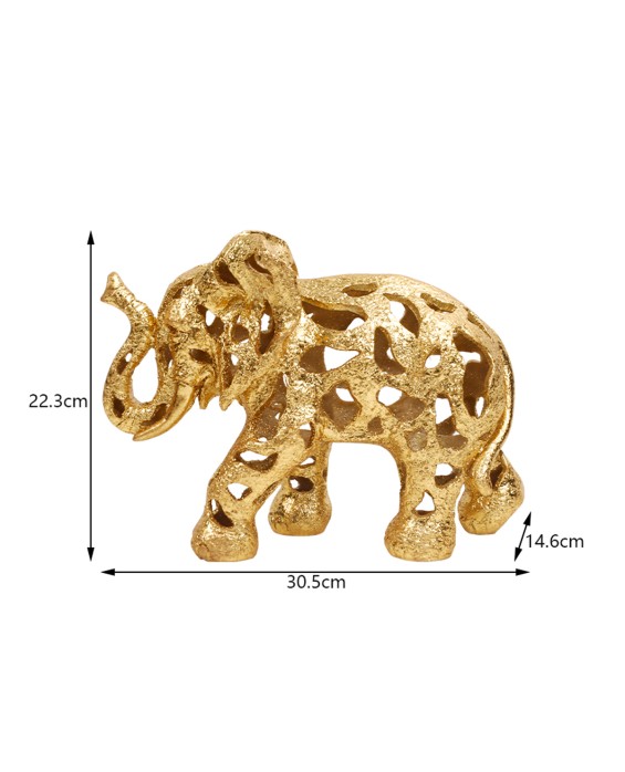Hollow Golden Elephant Sculpture