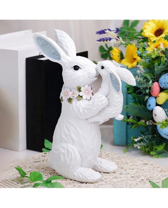 Cute White Cartoon Rabbit Statue