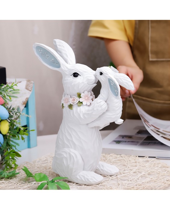 Cute White Cartoon Rabbit Statue