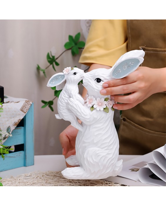 Cute White Cartoon Rabbit Statue