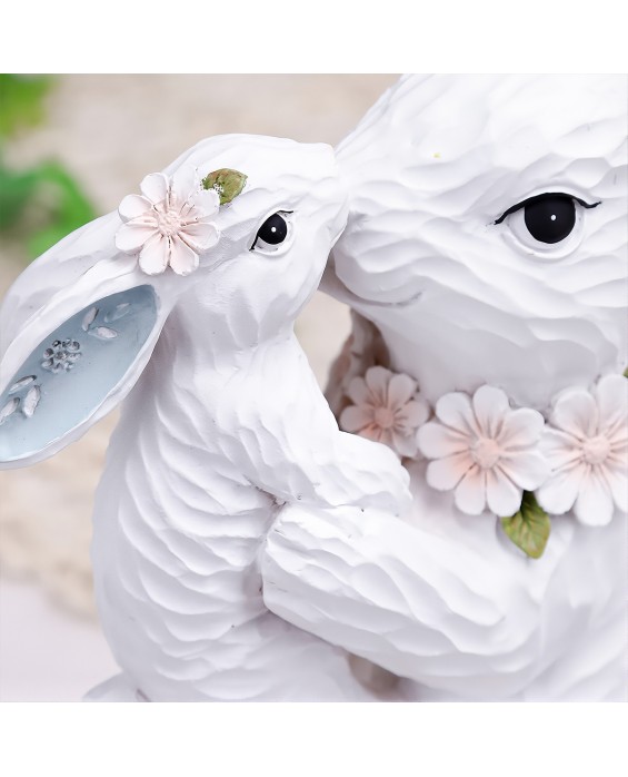 Cute White Cartoon Rabbit Statue
