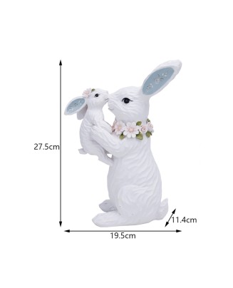 Cute White Cartoon Rabbit Statue