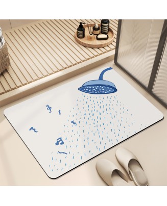 Retro Flower Bathroom Absorbent Mat