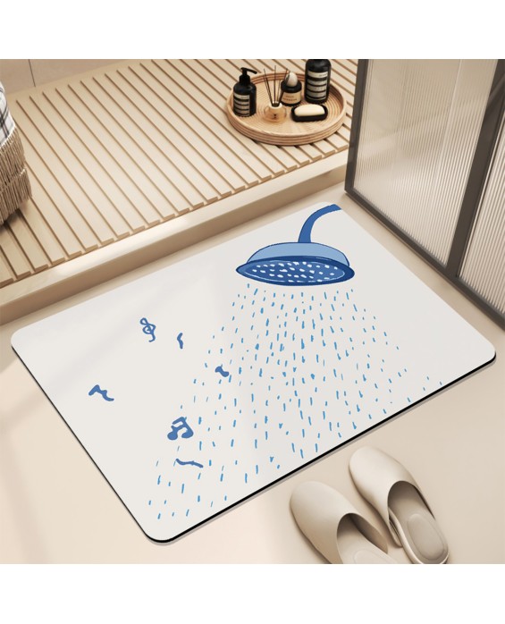 Retro Flower Bathroom Absorbent Mat