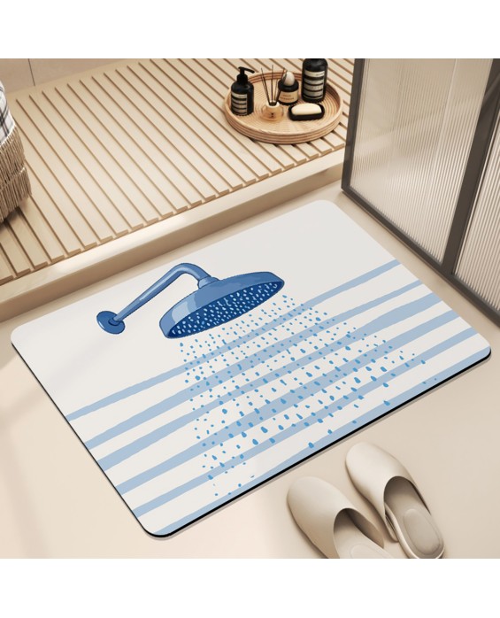 Retro Flower Bathroom Absorbent Mat