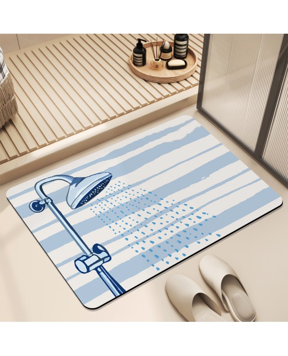 Retro Flower Bathroom Absorbent Mat