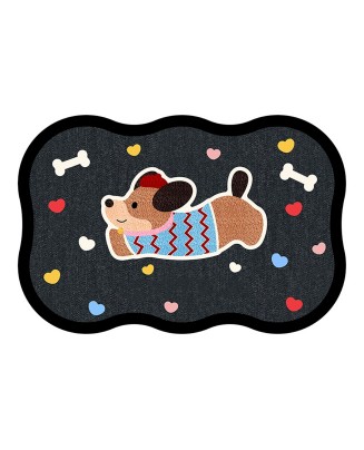 Alien Cartoon Dachshund Bathroom Mat