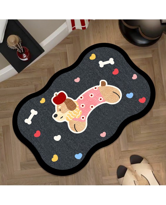 Alien Cartoon Dachshund Bathroom Mat