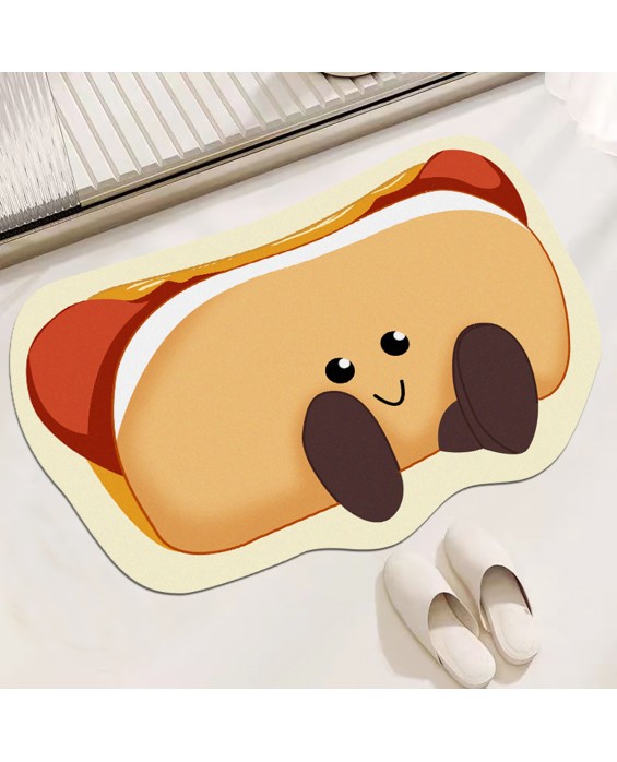 Cute Bread Diatom Mud Floor Mat