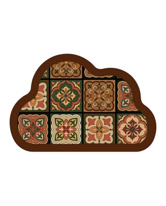 Geometric Cloud Bathroom Mat