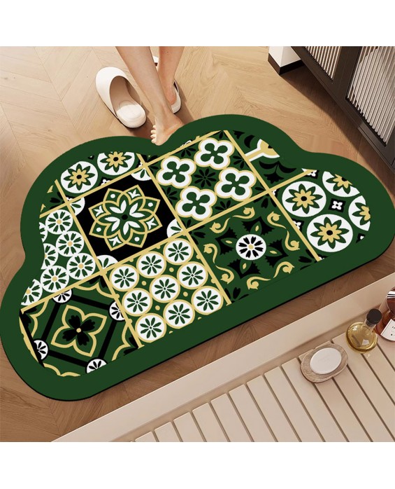 Geometric Cloud Bathroom Mat