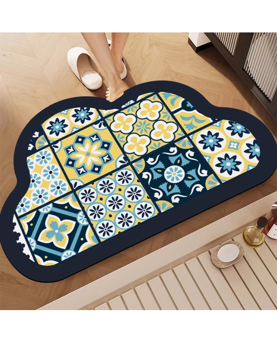 Geometric Cloud Bathroom Mat