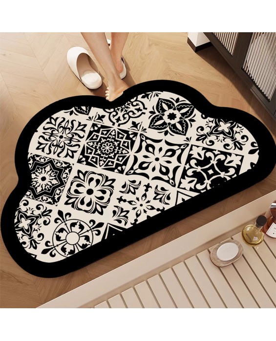 Geometric Cloud Bathroom Mat