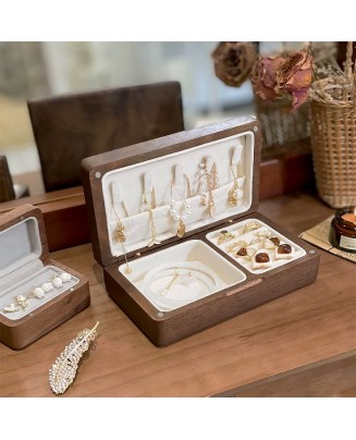 Rectangular Walnut Jewelry Box