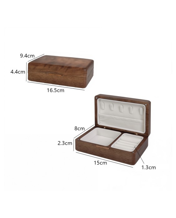 Rectangular Walnut Jewelry Box