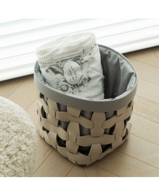 Premium Leather Woven Dirty Clothes Basket