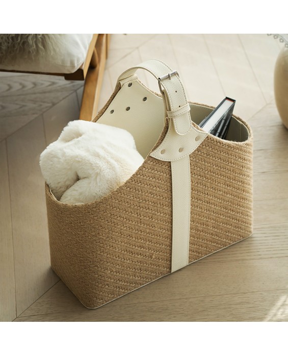 Light Luxury Leather Handle Dirty Clothes Basket