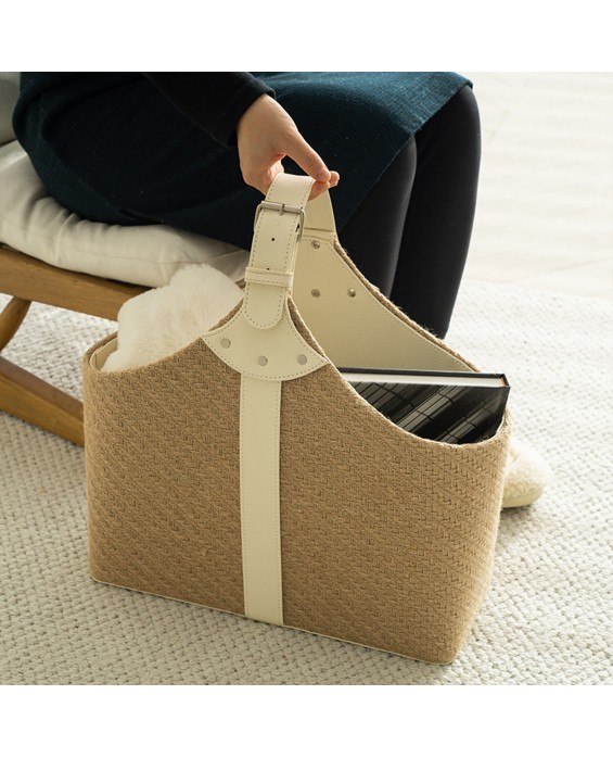 Light Luxury Leather Handle Dirty Clothes Basket