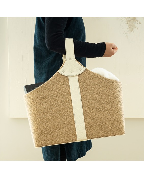 Light Luxury Leather Handle Dirty Clothes Basket