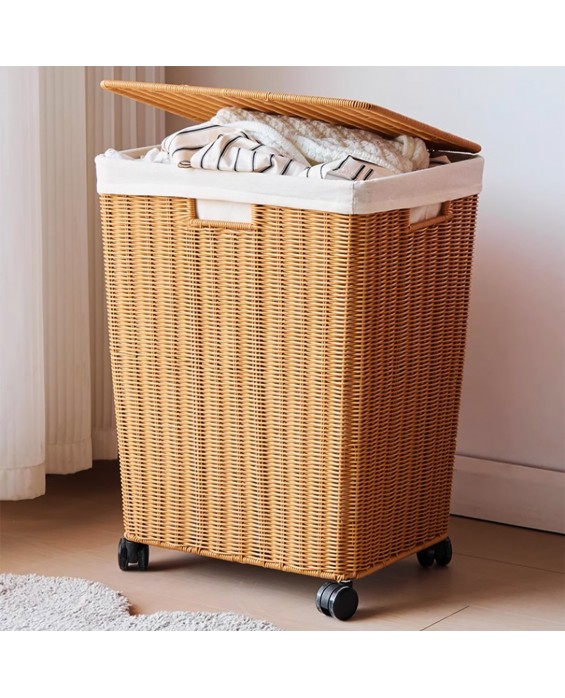 Rattan-Like Laundry Basket With Lid