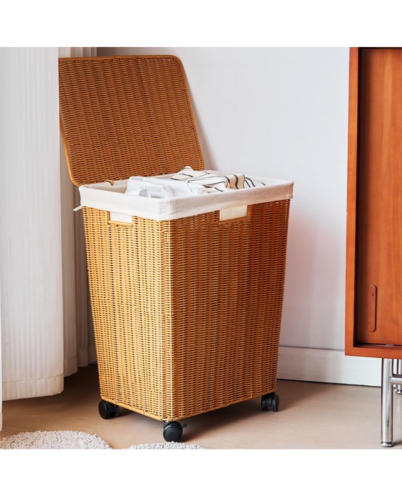 Rattan-Like Laundry Basket With Lid