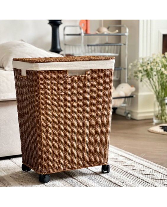 Rattan-Like Laundry Basket With Lid