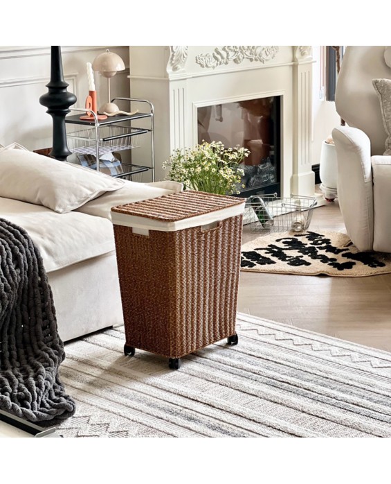Rattan-Like Laundry Basket With Lid