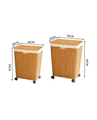 Rattan-Like Laundry Basket With Lid
