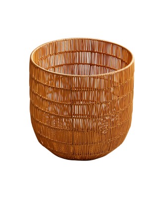 Round Hollow Rattan-Like Dirty Clothes Basket