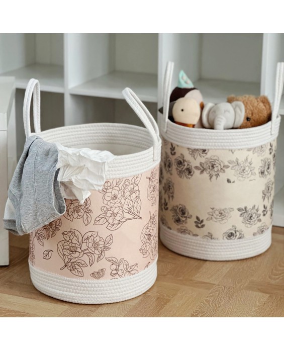 Cotton Rope Felt Laundry Basket