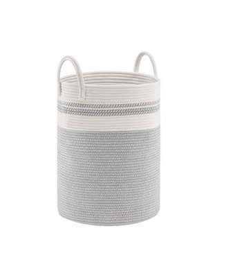Cotton Rope Color Matching Woven Dirty Clothes Basket
