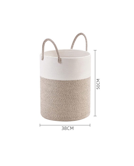 Cotton Rope Color Matching Woven Dirty Clothes Basket