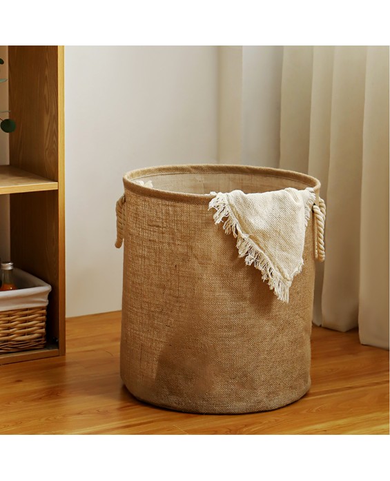 Jute Cloth Foldable Laundry Hamper