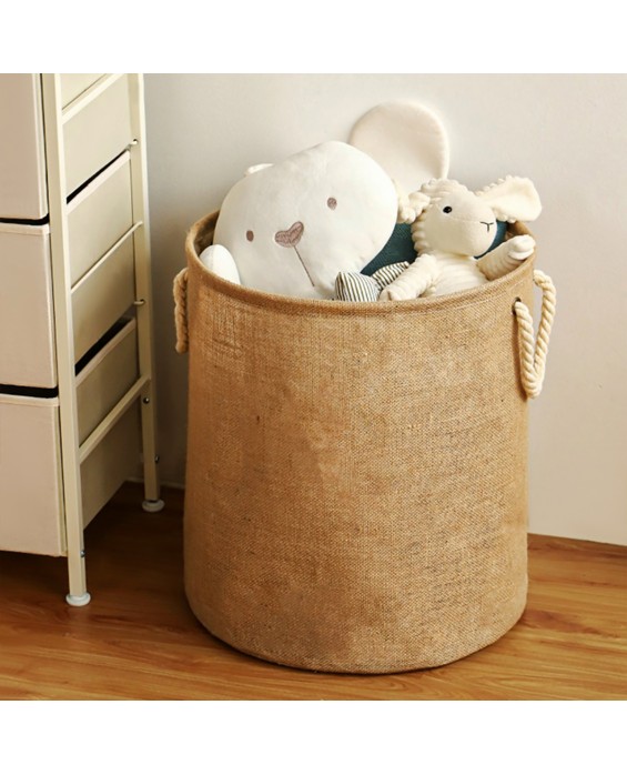 Jute Cloth Foldable Laundry Hamper