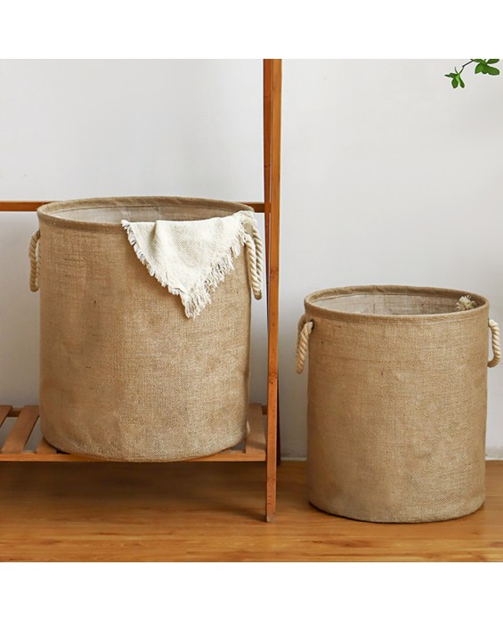Jute Cloth Foldable Laundry Hamper