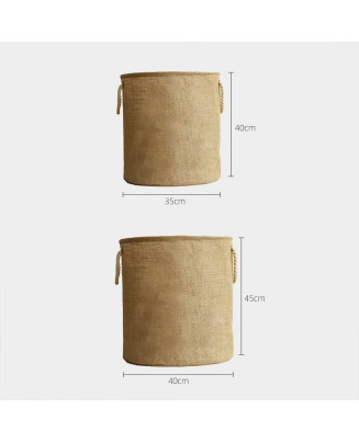 Jute Cloth Foldable Laundry Hamper