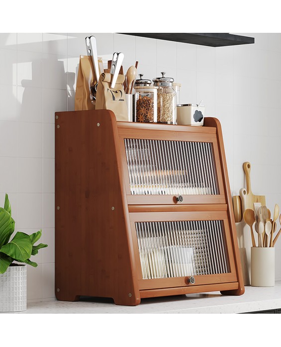 Deep Mountain Bamboo Tableware Storage Cabinet
