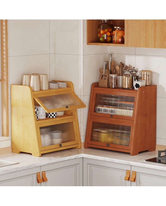 Deep Mountain Bamboo Tableware Storage Cabinet