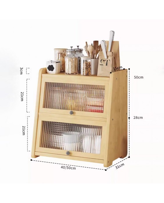 Deep Mountain Bamboo Tableware Storage Cabinet